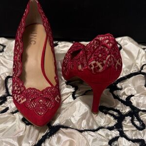 INC International Concepts Women's Scarlet Lace Heels